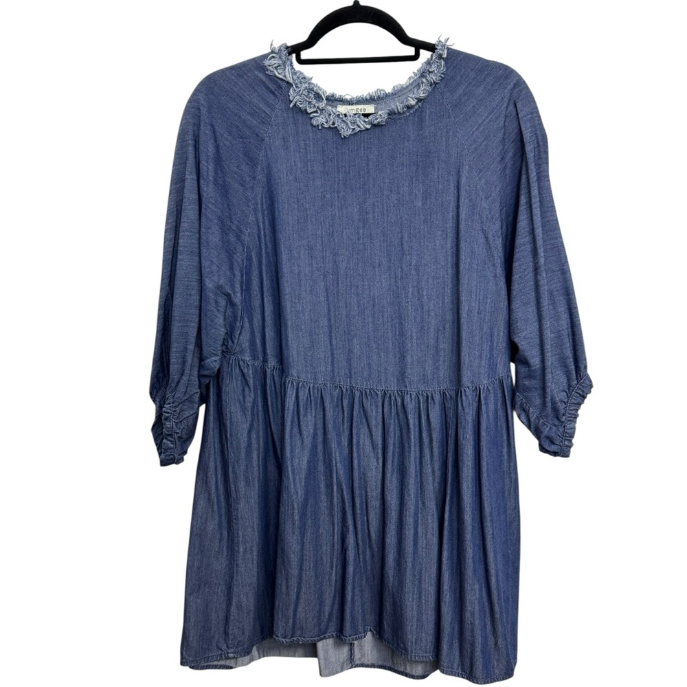 Umgee Women’s Frayed Denim Top‎ Size M